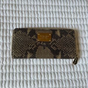 Michael Kors Snake Print Wallet - Brown